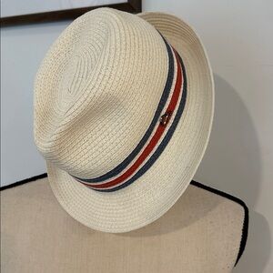 Gottmann Spencer cream with red and white trim, Straw Hat Size 59/L NWOT